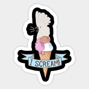 Umbrella Cockatoo Ice Cream Parrot Sticker